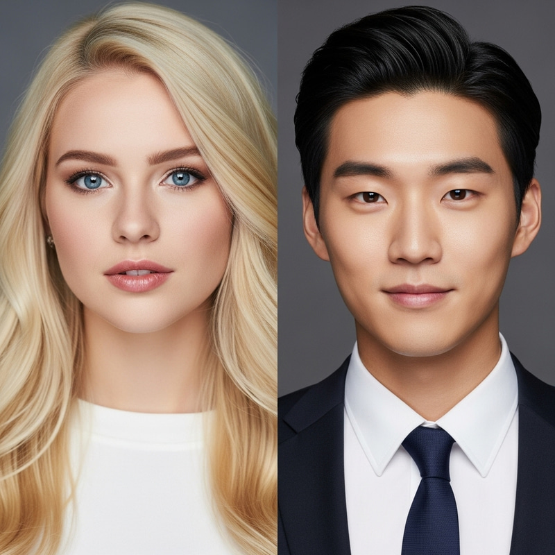 Young Russian Woman and Korean Man | Prime Portrait Young Russian Woman and Korean Man | Prime Portrait
