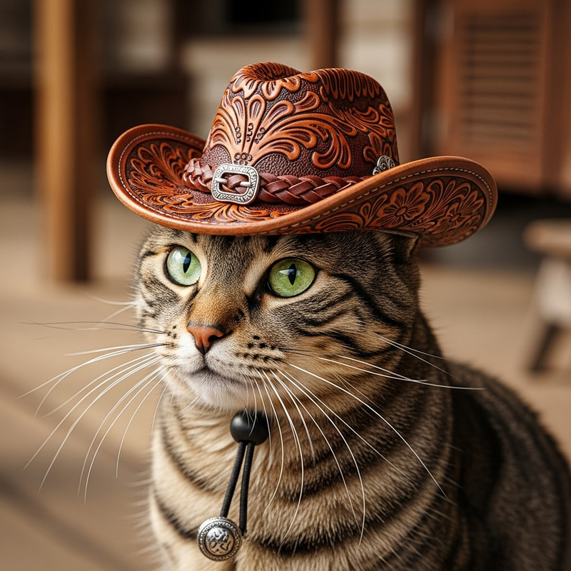 Adventurous Cat in a Cowboy Hat Adventurous Cat in a Cowboy Hat