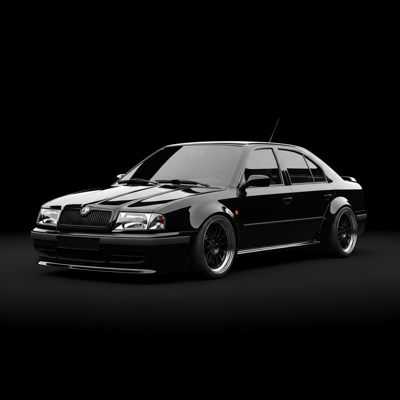 Skoda Octavia MK1 Widebody on Black Background