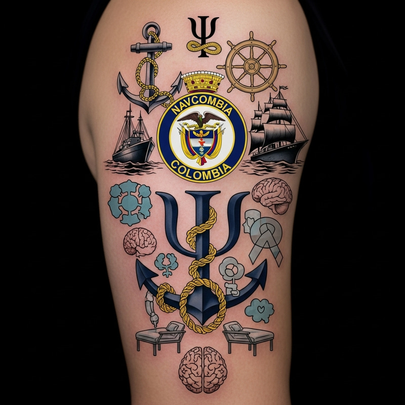 Colombian Navy & Psychology Tattoo Design Colombian Navy & Psychology Tattoo Design