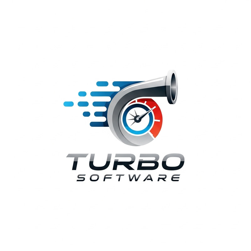 Speed-Themed Turbo Software Logo | Modern Sleek Design Speed-Themed Turbo Software Logo | Modern Sleek Design