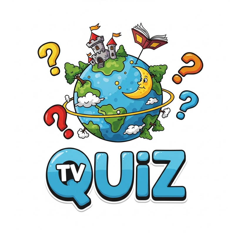 Cartoon-Style Quiz Channel Logo | Vibrant Question Marks & Whimsical Planet Cartoon-Style Quiz Channel Logo | Vibrant Question Marks & Whimsical Planet