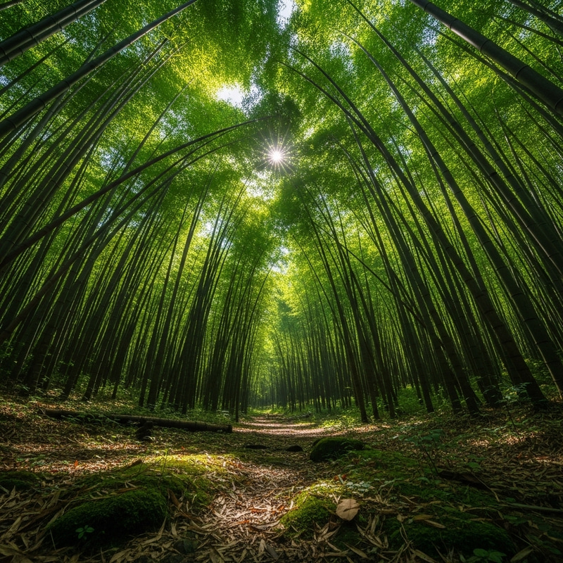Serene Bamboo Jungle | Greenery & Sunlight Harmony Serene Bamboo Jungle | Greenery & Sunlight Harmony