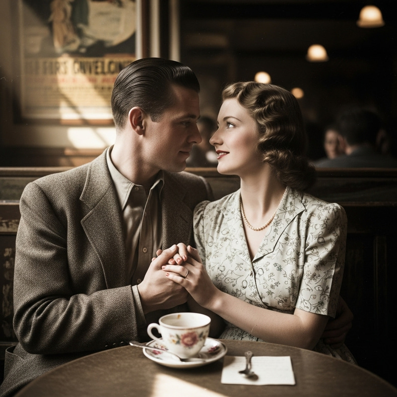 Vintage Style Love Scene Vintage Style Love Scene