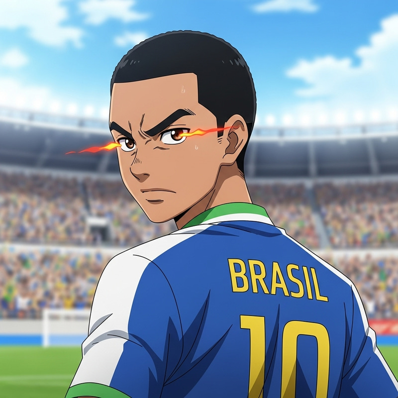 Fierce Brazilian Anime Soccer Player Character Fierce Brazilian Anime Soccer Player Character