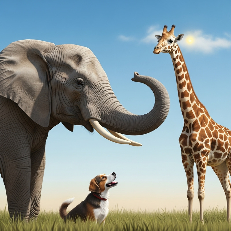 Elephant, Dog & Giraffe: A Captivating Trio Elephant, Dog & Giraffe: A Captivating Trio