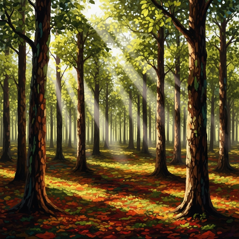 Abstract Forest: Ethereal Symphony of Color Abstract Forest: Ethereal Symphony of Color