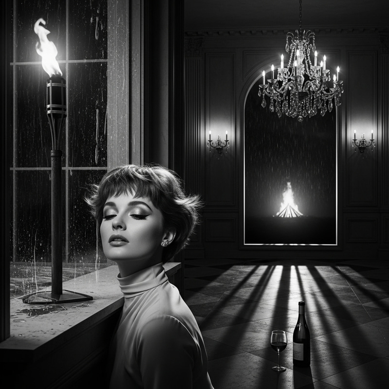1950s Hollywood Glam: A Breathtaking Black & White Scene 1950s Hollywood Glam: A Breathtaking Black & White Scene