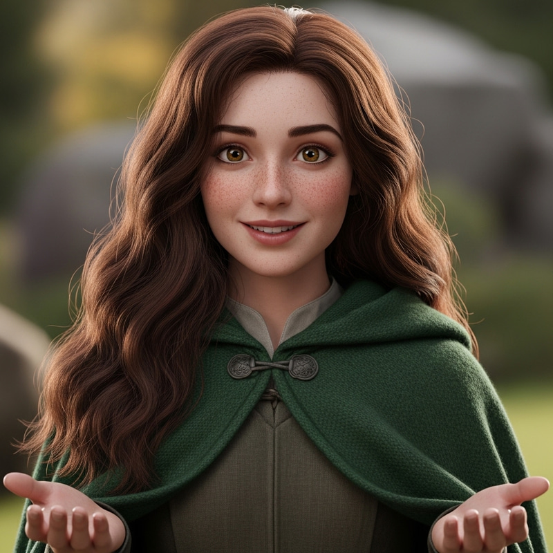 Rita in Green Cloak | Kelly Jamm Character Art Rita in Green Cloak | Kelly Jamm Character Art