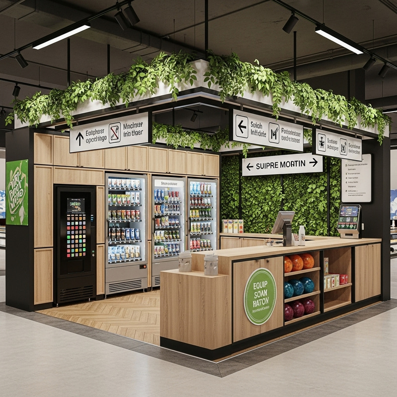 Curated 5m x 5m Vending Area for Bowling Alley | Fresh & Modern Design Curated 5m x 5m Vending Area for Bowling Alley | Fresh & Modern Design