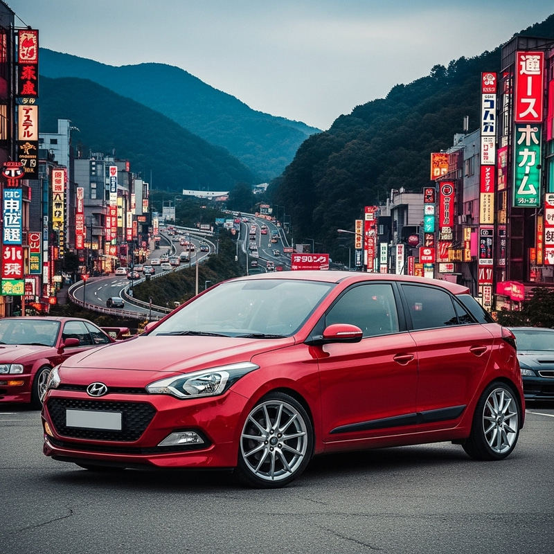 Vibrant Red Hyundai Elite 120 in JDM Style