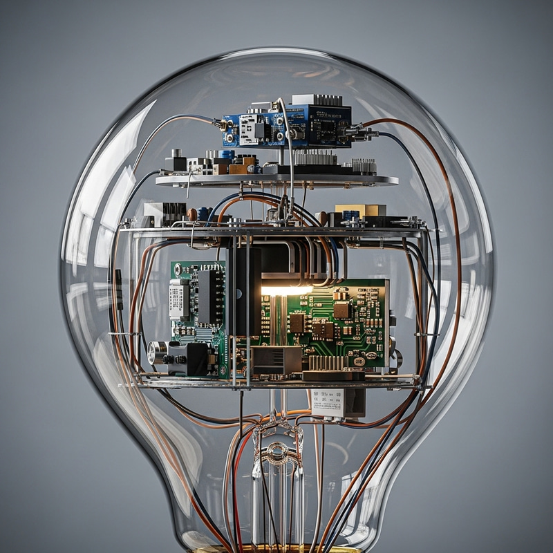 Innovative Light Bulb with Intricate Wiring Inside