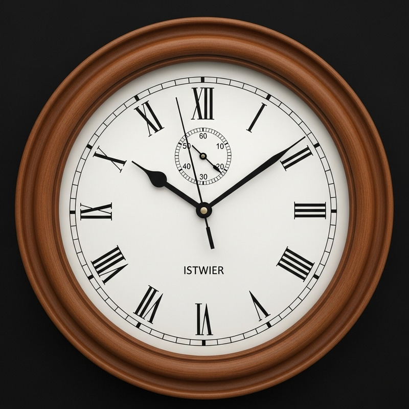Classic Wooden Analog Clock - Time's Progression