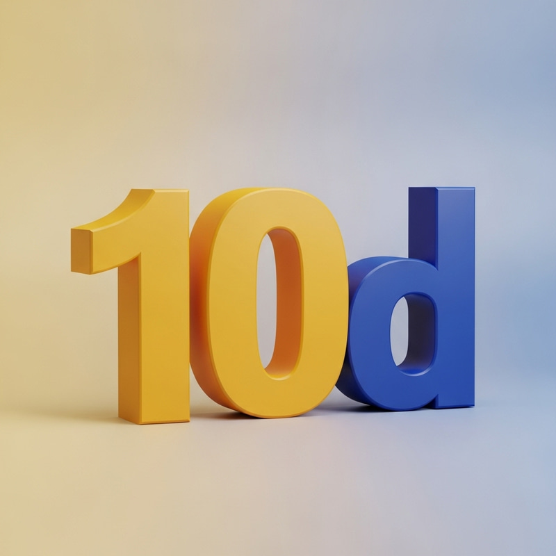 Vibrant 3D '10 D' Numerals Artwork | Golden '10' & Blue 'D' Vibrant 3D '10 D' Numerals Artwork | Golden '10' & Blue 'D'