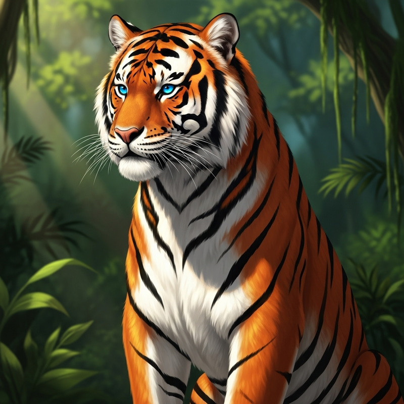 Majestic Blue-Eyed Tiger