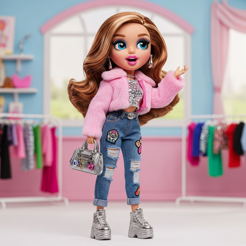 Bratz Doll Fashion: Exaggerated Eyes & Trendy Clothing