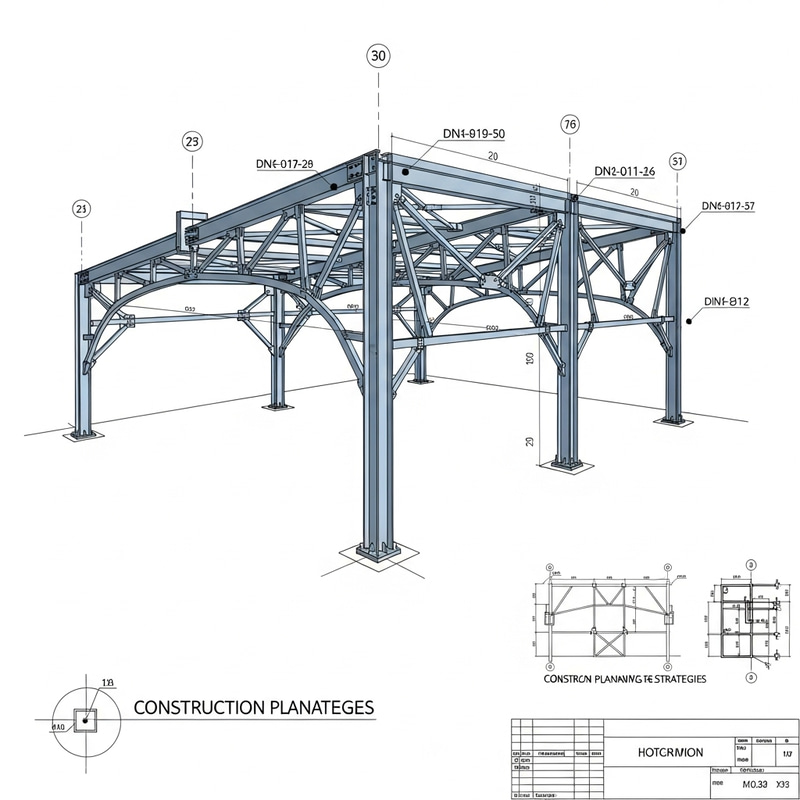 Steel Structure CAD Drawing - Detailed Design