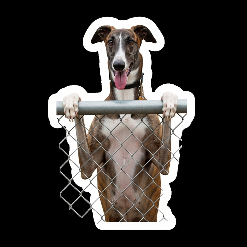 Cute Tricolor Skinny Greyhound Sticker Dog | Unique Design Cute Tricolor Skinny Greyhound Sticker Dog | Unique Design