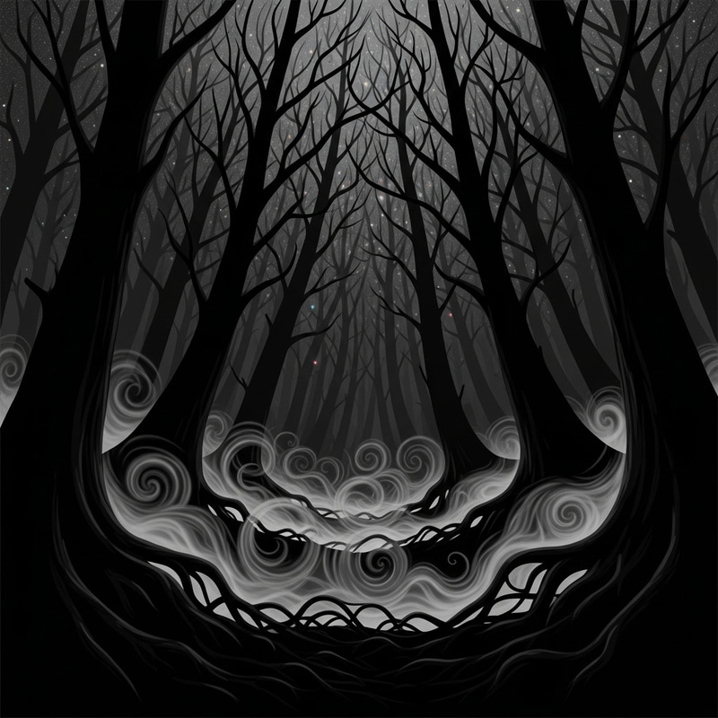 Enchanting Nocturnal Forest Artwork Enchanting Nocturnal Forest Artwork