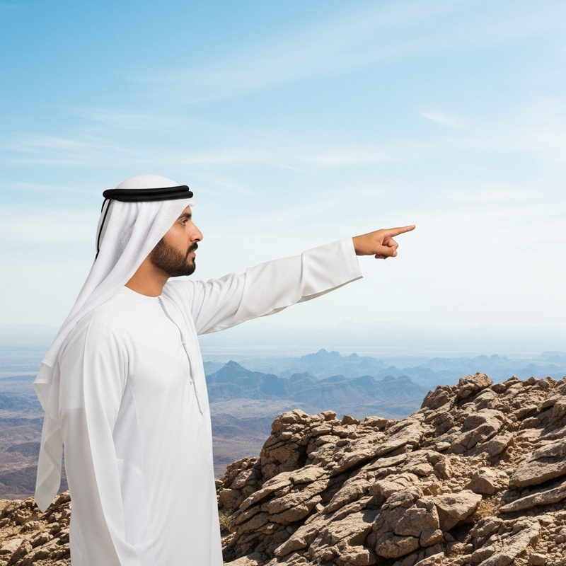 Man Pointing Towards Distant Horizon | Desire and Distance Man Pointing Towards Distant Horizon | Desire and Distance