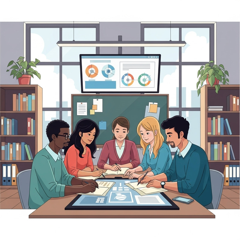 Modern Classroom: Students Collaborating Together