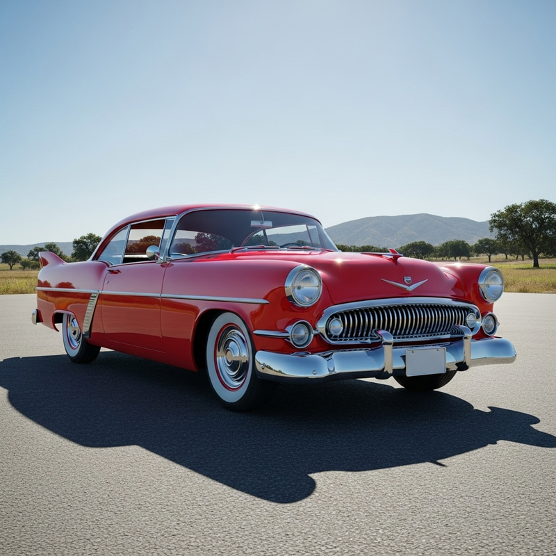Classic Red Car | Vintage 1950s Design Classic Red Car | Vintage 1950s Design
