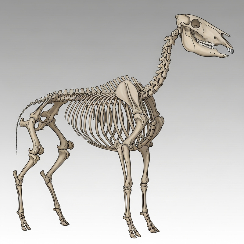 Detailed Equine Skeleton Illustration