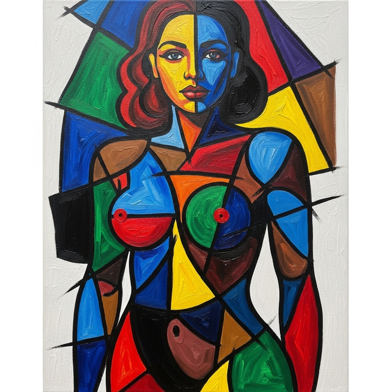 Abstract Woman in Acueroticon Style | Oil on Canvas Art Abstract Woman in Acueroticon Style | Oil on Canvas Art