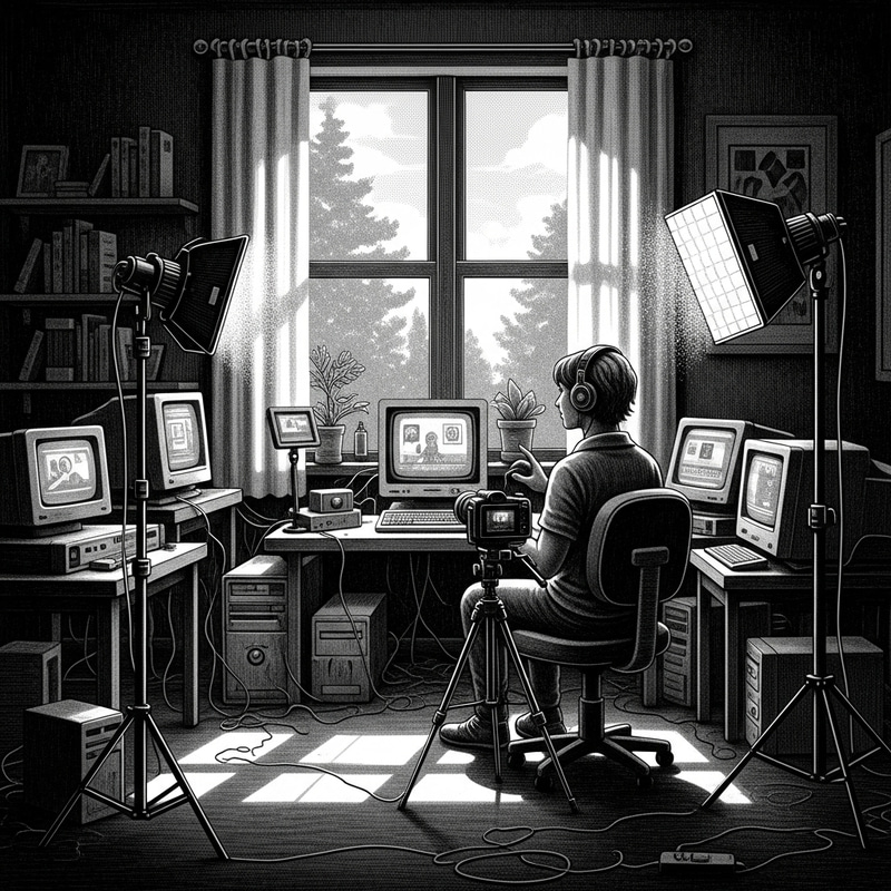 Retro Webinar Stylization: Vintage Engraving Room Setup