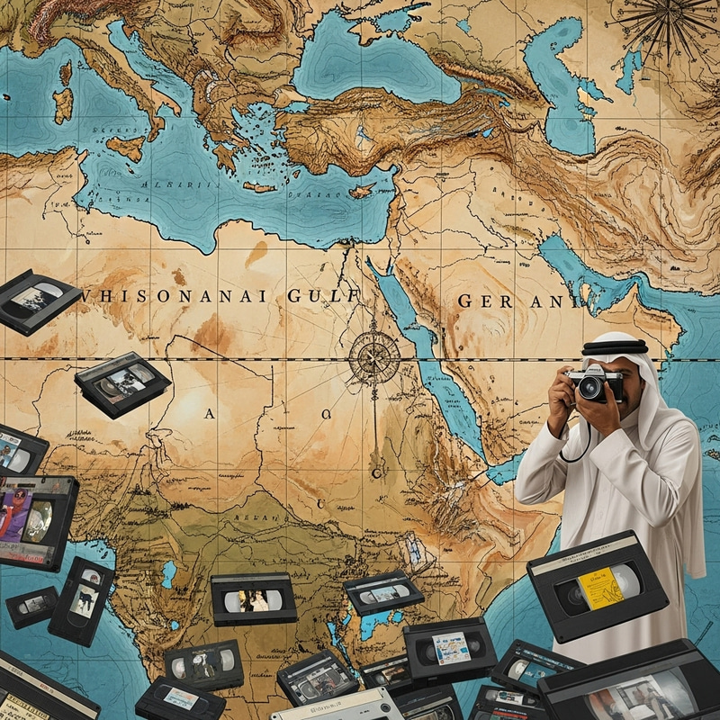 Ancient Map of Arabian Gulf Countries | Vintage Camera & Video Tapes