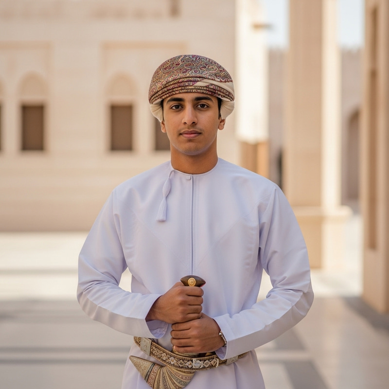 Portrait of an Omani Young Man in Traditional Attire Portrait of an Omani Young Man in Traditional Attire