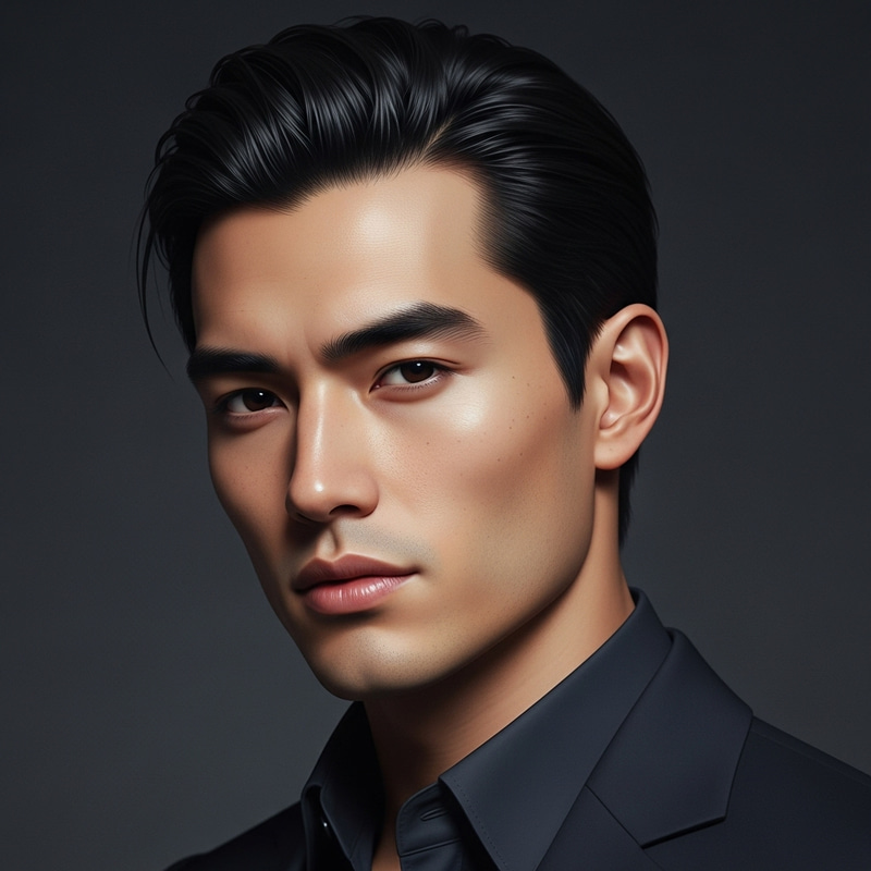 Captivating Eurasian Man Portrait with Charming Features Captivating Eurasian Man Portrait with Charming Features