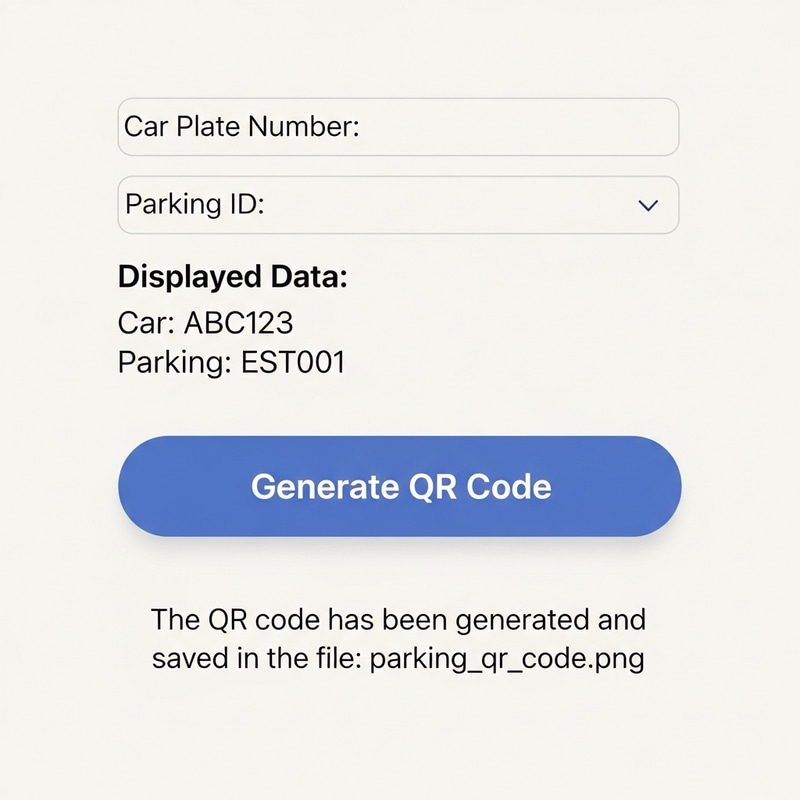 User Interface for Parking QR System | Design & Generate QR Code Interface User Interface for Parking QR System | Design & Generate QR Code Interface