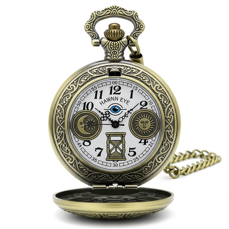 Antique Brass Pocket Watch with Hawk-Eye Dial Antique Brass Pocket Watch with Hawk-Eye Dial