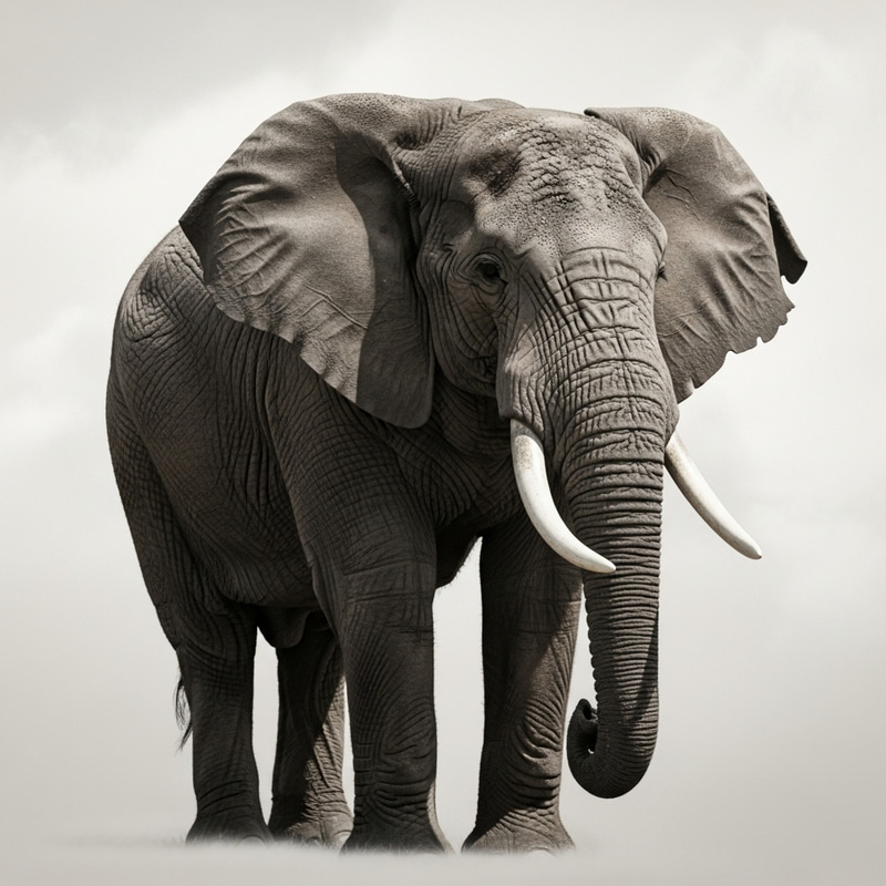 Majestic Elephant on a Light Background Majestic Elephant on a Light Background