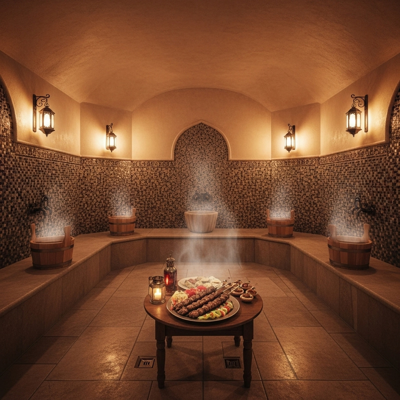 Bathhouse Kebabs: Culinary Delight in a Traditional Setting Bathhouse Kebabs: Culinary Delight in a Traditional Setting