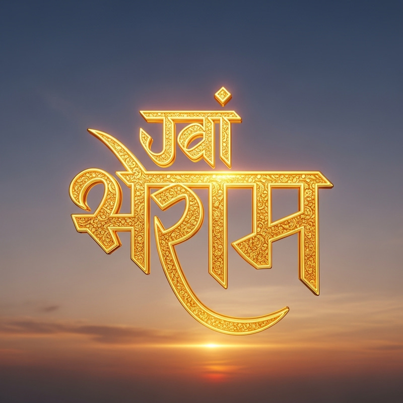 Jai Shree Ram - Golden Words in Twilight Sky