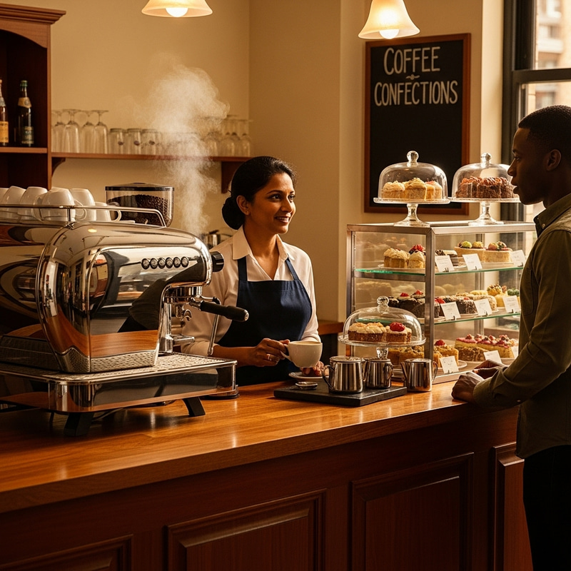 Cozy Cafe Scene: Coffee and Confections Cozy Cafe Scene: Coffee and Confections