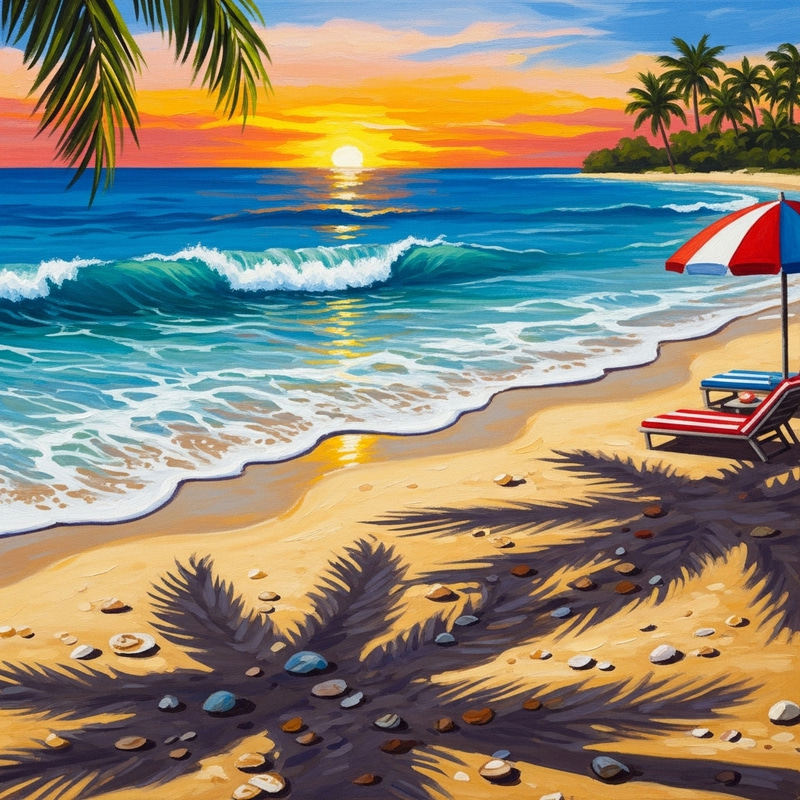 Abstract Beach Scene - Digital Art Piece Abstract Beach Scene - Digital Art Piece