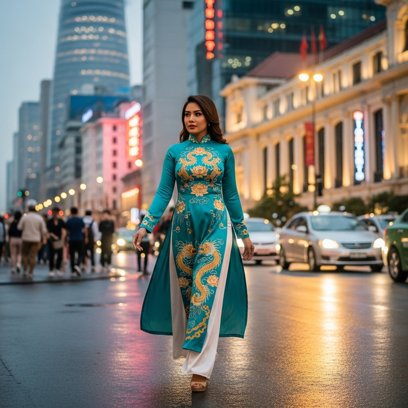 Discover the Beauty of Vietnamese Ao Dai Fashion in City Streets Discover the Beauty of Vietnamese Ao Dai Fashion in City Streets