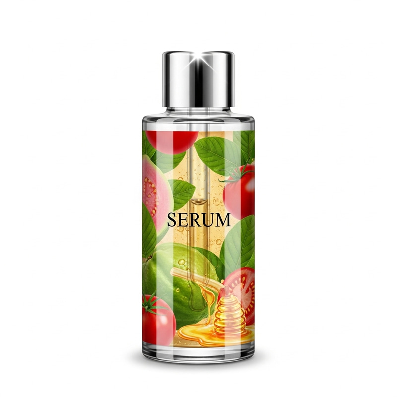 Exquisite Serum Bottle with Guava Leaf, Tomato, and Honey Designs Exquisite Serum Bottle with Guava Leaf, Tomato, and Honey Designs