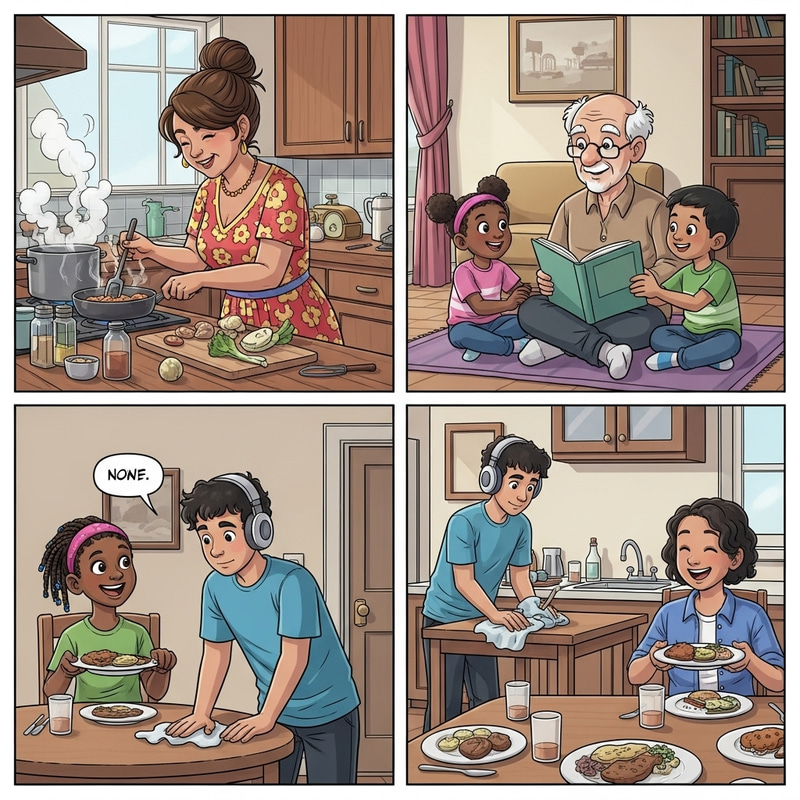 Heartwarming Multi-generational Family Comic Strip Heartwarming Multi-generational Family Comic Strip
