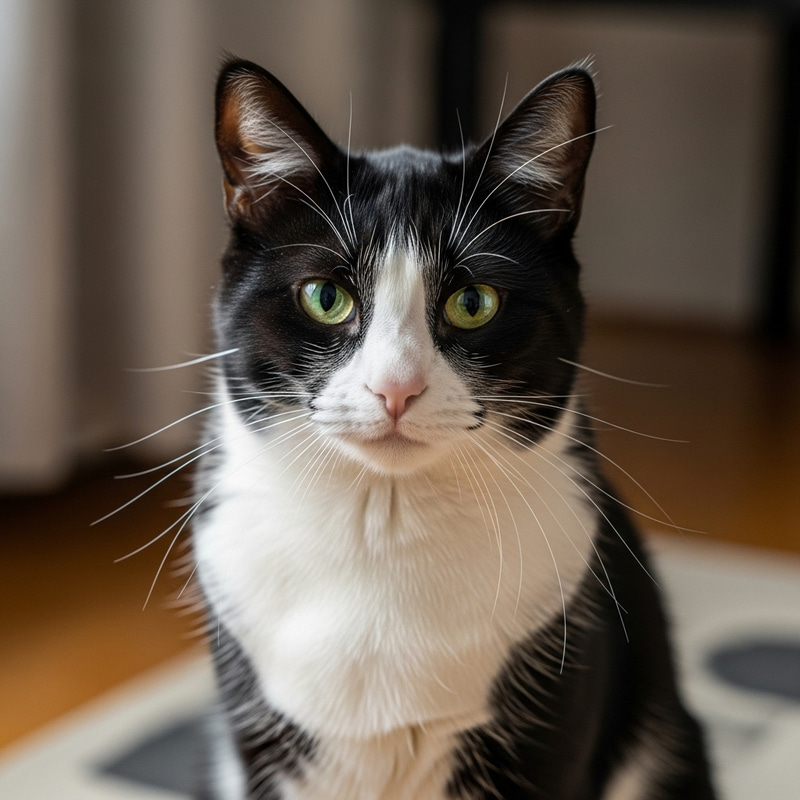Black and White Cat - Adorable Feline Photography