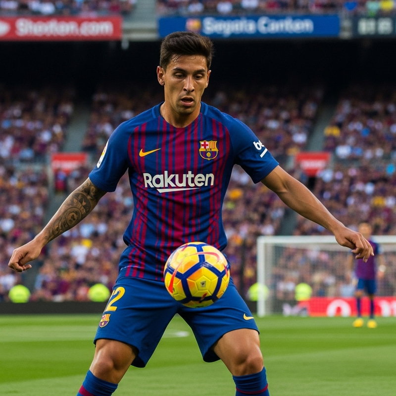 Cristiano Ronaldo Barcelona Jersey - Football Action Image