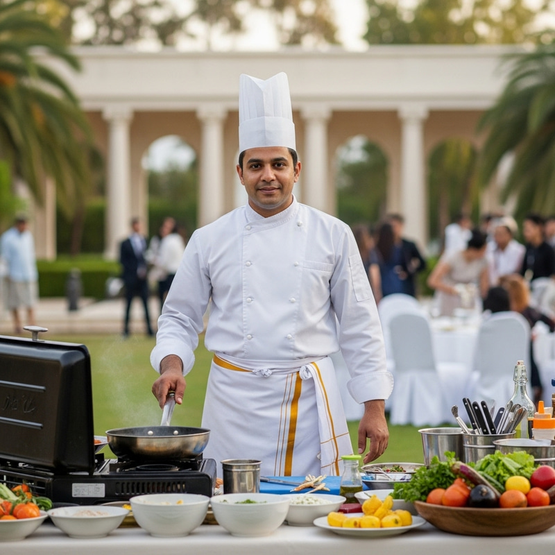 Middle Eastern Chef in Dhoti | Outdoor Catering Middle Eastern Chef in Dhoti | Outdoor Catering