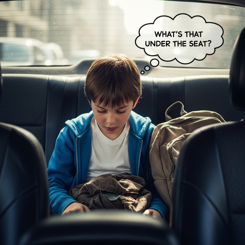 Curious School Boy in Yellow Taxi | Discovering Mystery Under the Seat Curious School Boy in Yellow Taxi | Discovering Mystery Under the Seat