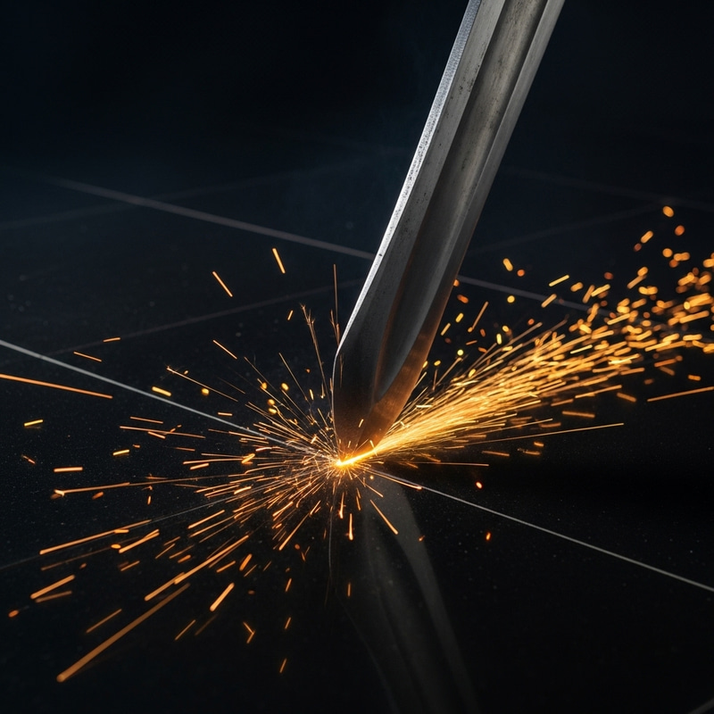 Broad-Bladed Sword Sparking Black Background