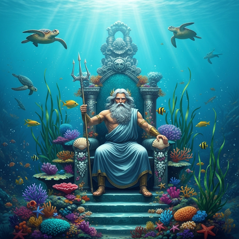 Thần Biển Poseidon trong Lâu Đài Dưới Nước Thần Biển Poseidon trong Lâu Đài Dưới Nước
