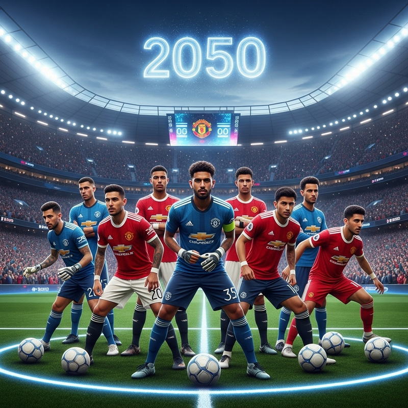 Futuristic Manchester United Team 2050 | Diverse Players on Advanced Pitch Futuristic Manchester United Team 2050 | Diverse Players on Advanced Pitch