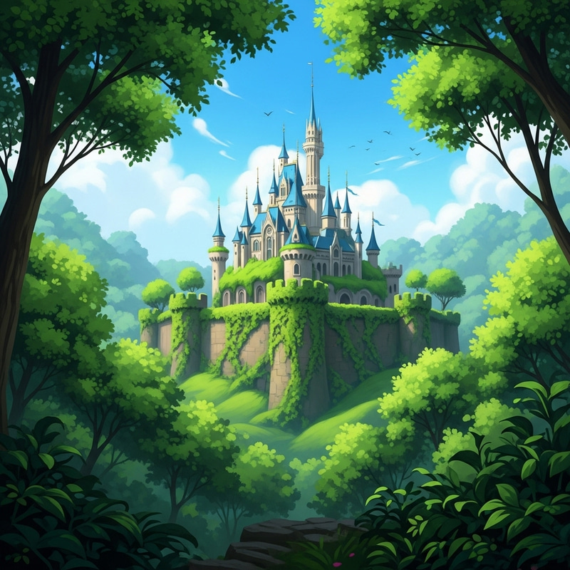 Captivating Fairytale Castle in Enchanted Forest Captivating Fairytale Castle in Enchanted Forest